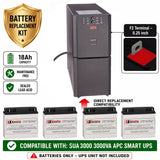 APC SUA3000 3000VA RBC11 Replacement Battery Kit 12V 18Ah 4 Pack UPS Batteries CB Range