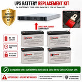 SUA750RM1U APC Smart-UPS RBC34 Replacement Battery Kit 6V 7Ah (4 Pack) UPS Batteries CB Range