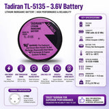 Tadiran Battery Model Tl5135 3.6v, 1700 Mah - 6.12wh Tadiran Batteries Tadiran Batteries