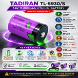 Tadiran Tl-5930/s 3.6v D Size 19ah Lithium Battery Replaces Lsh20 & Ls33600 3.6v - Non Rechargeable Tadiran Batteries Tadiran Batteries