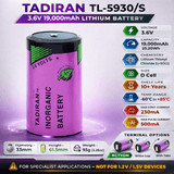 Tadiran Tl-5930/s 3.6v D Size 19ah Lithium Battery Replaces Lsh20 & Ls33600 3.6v - Non Rechargeable Tadiran Batteries Tadiran Batteries
