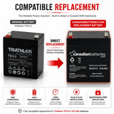 12V, 5Ah, replacement battery for Triathlon Ts12-5 with F2 terminals Sealed Lead Acid CB Generic