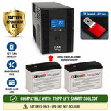 Batteries For Tripp Lite Smart1300lcdt UPS, 2 X 12v, 7ah - 84wh UPS Batteries CB Range