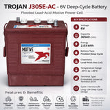 Trojan J305E-AC Deep Cycle Battery — 6V 305Ah (Flooded Lead Acid) Sealed Lead Acid (Special) Trojan