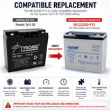 12V, 20Ah, replacement battery for Tysonic Ty12-20 with F13 terminals Sealed Lead Acid CB Generic