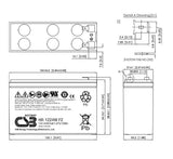 CSB UPS 12460 Battery – 12V VRLA AGM High-Rate UPS Battery with F2 Terminals Sealed Lead Acid (Special) CSB