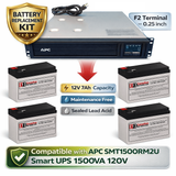 APC SMT1500RM2U Smart UPS 1500VA 120V, UPS Battery 4 X 12V 7Ah UPS Batteries CB Range