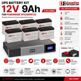 Powerware 5PX3000RT2U UPS Battery Replacement Kit – 12V 9Ah AGM (6 Pack) UPS Batteries CB Range