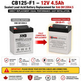 XNB SN12004.5 Replacement Battery 12V 4.5Ah AGM F1 60Wh Sealed Lead Acid CB Generic