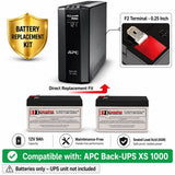 APC XS1000 RBC123 UPS Battery Kit 12V 9Ah AGM 2 Pack UPS Batteries CB Range