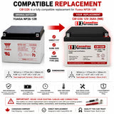 CB1226 12V 26Ah AGM Battery Replacement for Yuasa NP26-12R Sealed Lead Acid CB Generic