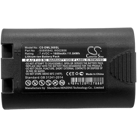 7.4V, Li-ion, 1600mAh, Portable Printer battery fits Dymo, 3m, 1759398, Pl200, 11.84Wh Portable Printer Cameron Sino Technology Limited