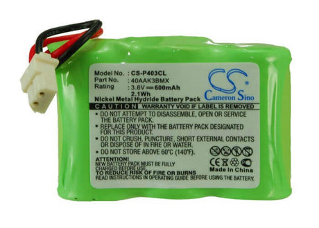 3.6V, Ni-MH, 600mAh, Cordless Phone battery fits Sanyo, V Tech, Gp, At&t, Panasonic, 239069, Jb950, 2.16Wh Cordless Phone Cameron Sino Technology Limited (Cordless Phone)