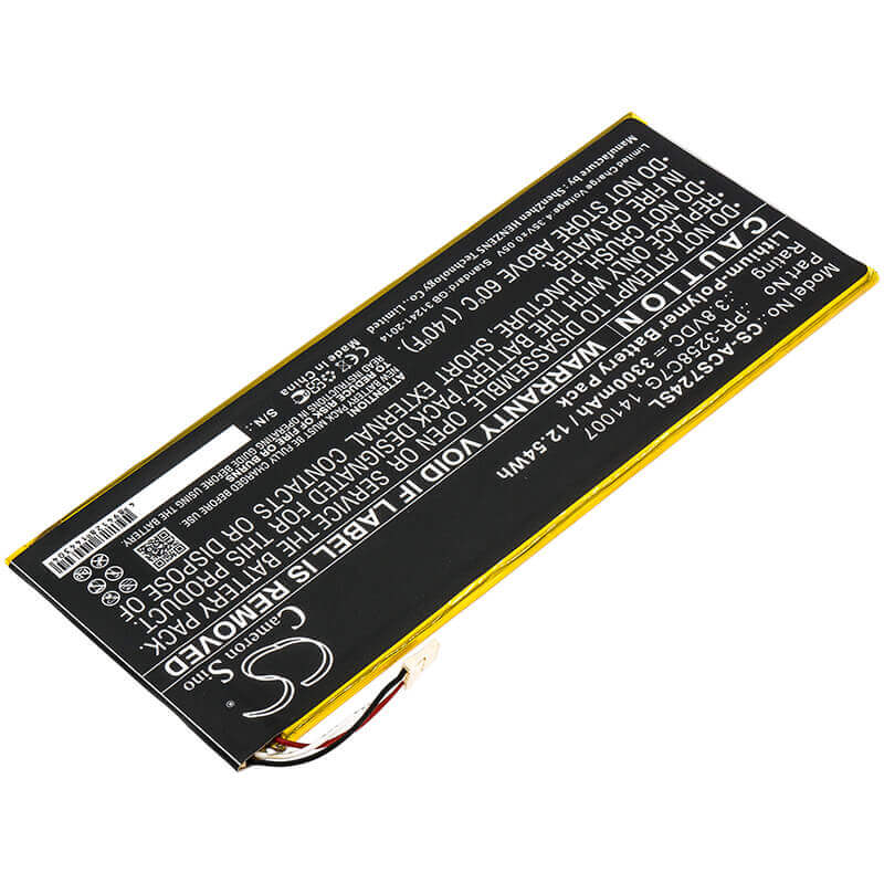 3.8V, Li-Polymer, 3300mAh, Tablet battery fits Acer, 141007, A1-734, Iconia Talk S, 12.54Wh Tablet Cameron Sino Technology Limited