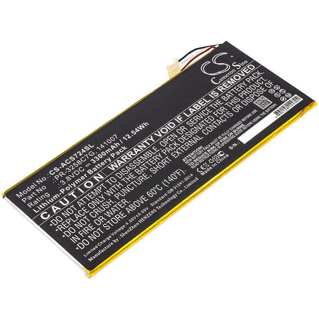 3.8V, Li-Polymer, 3300mAh, Tablet battery fits Acer, 141007, A1-734, Iconia Talk S, 12.54Wh Tablet Cameron Sino Technology Limited
