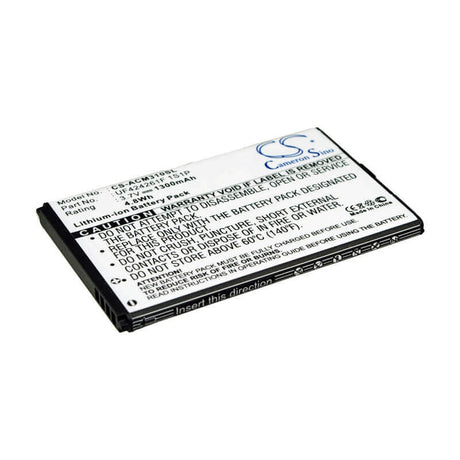 3.7V, Li-ion, 1300mAh, PDA battery fits Acer, Bat-310 (1icp42/42/61), Allegro, M310, 4.81Wh PDA, Pocket PC Cameron Sino Technology Limited