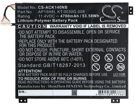 Battery For Acer, Ao1-431-c139, Ao1-431-c4xg, Ao1-431-c7f9, Ao1-431-c8g8 11.4v, 4700mah - 53.58wh Notebook, Laptop Cameron Sino Technology Limited   