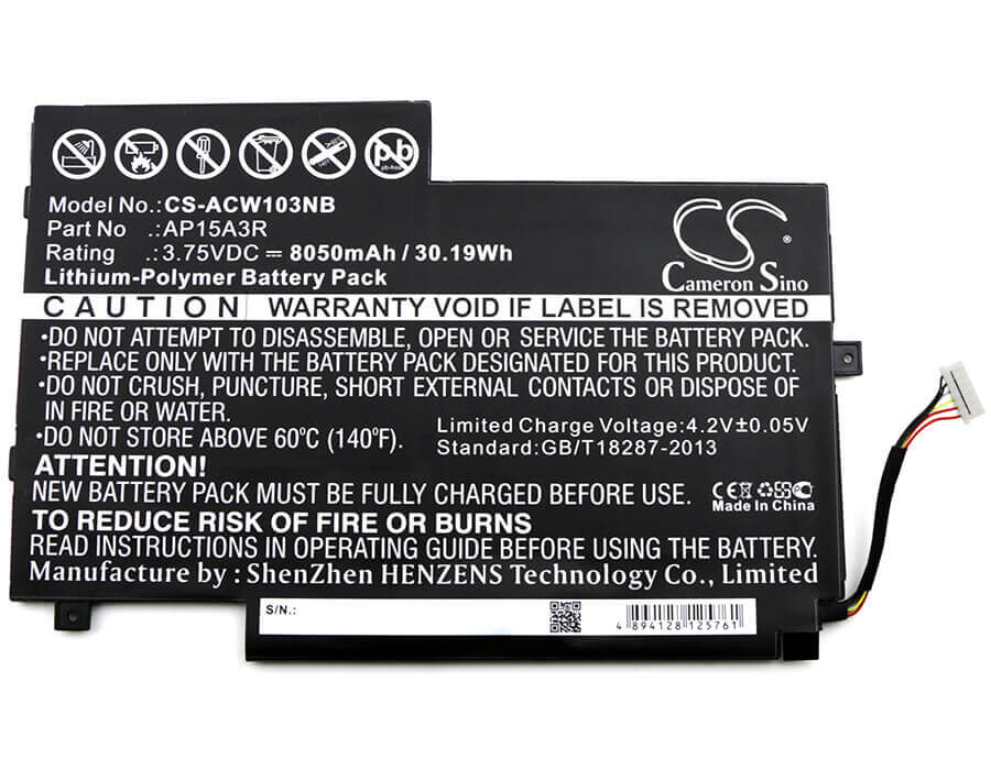 Battery For Acer, Aspire Switch 10e, Sw3-013, Sw3-013-1566 3.75v, 8050mah - 30.19wh Notebook, Laptop Cameron Sino Technology Limited   