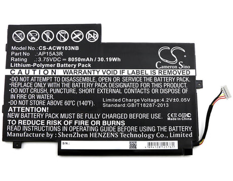 Battery For Acer, Aspire Switch 10e, Sw3-013, Sw3-013-1566 3.75v, 8050mah - 30.19wh Notebook, Laptop Cameron Sino Technology Limited   