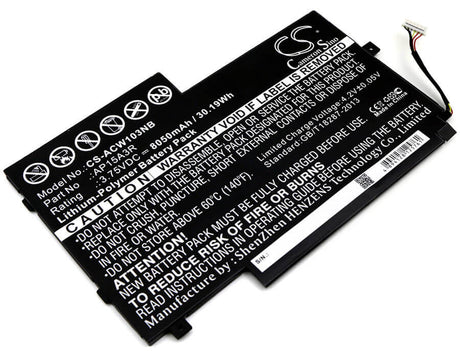 Battery For Acer, Aspire Switch 10e, Sw3-013, Sw3-013-1566 3.75v, 8050mah - 30.19wh Notebook, Laptop Cameron Sino Technology Limited   