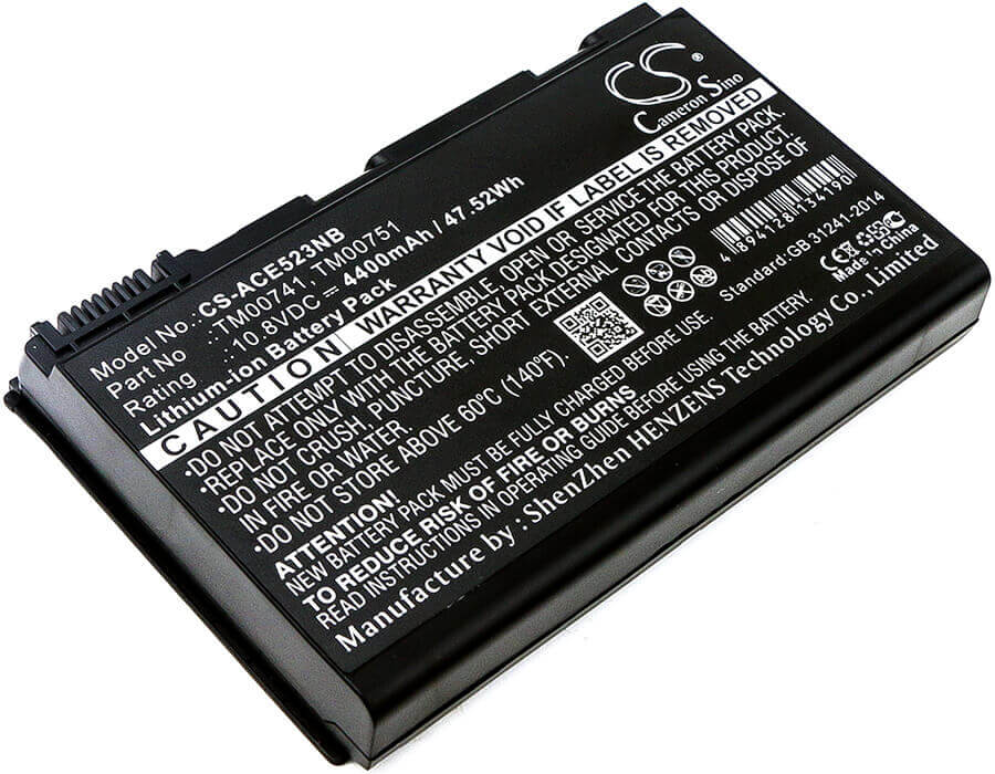 Battery For Acer, Extensa 5120, Extensa 5210, Extensa 5210-300 10.8v, 4400mah - 47.52wh Notebook, Laptop Cameron Sino Technology Limited   