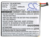 3.8V, Li-Polymer, 3400mAh, Tablet battery fits Acer, Ap14e4k, Iconia One 7 B1-750, 12.92Wh Tablet Cameron Sino Technology Limited