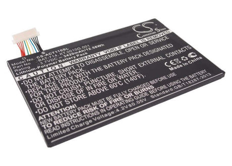 3.7V, Li-Polymer, 3420mAh, Tablet battery fits Acer, (1icp4/68/110), Iconia Tab A110, 12.58Wh Tablet Cameron Sino Technology Limited (Suspended)