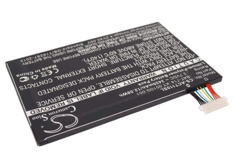 3.7V, Li-Polymer, 3420mAh, Tablet battery fits Acer, (1icp4/68/110), Iconia Tab A110, 12.58Wh Tablet Cameron Sino Technology Limited (Suspended)