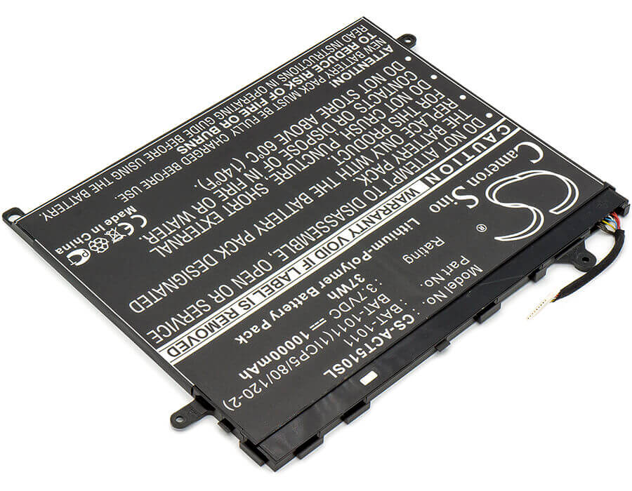 Battery For Acer Iconia Tab A510, Iconia Tab A700, Iconia Tab A710 3.7v, 10000mah - 37.00wh Tablet Cameron Sino Technology Limited (Suspended)   