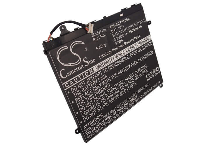 Battery For Acer Iconia Tab A510, Iconia Tab A700, Iconia Tab A710 3.7v, 10000mah - 37.00wh Tablet Cameron Sino Technology Limited (Suspended)   