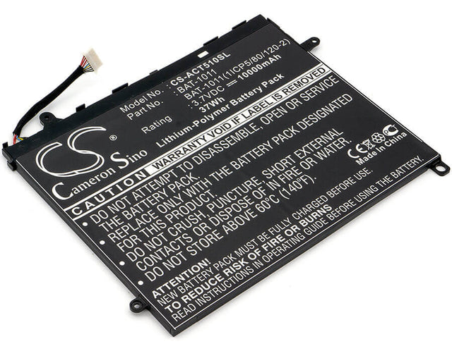 Battery For Acer Iconia Tab A510, Iconia Tab A700, Iconia Tab A710 3.7v, 10000mah - 37.00wh Tablet Cameron Sino Technology Limited (Suspended)   