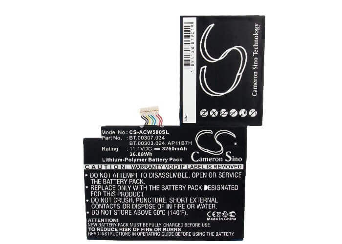 Battery For Acer Iconia Tab W500, Iconia W500p, Iconia Tab W501 11.1v, 3250mah - 36.08wh Tablet Cameron Sino Technology Limited (Suspended)   