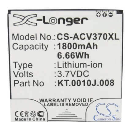 3.7V, Li-ion, 1800mAh, SmartPhone battery fits Acer, Jd-201212-jlqu-c11m-003, Liquid E2, Liquid E2 Dou, 6.66Wh Mobile, SmartPhone Cameron Sino Technology Limited (Smartphone)