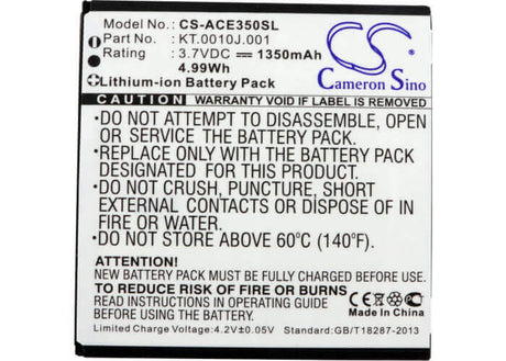 3.7V, Li-ion, 1350mAh, SmartPhone battery fits Acer, Ae415550 1s1p, Ak330, Ak330s, 5Wh Mobile, SmartPhone Cameron Sino Technology Limited (Smartphone)