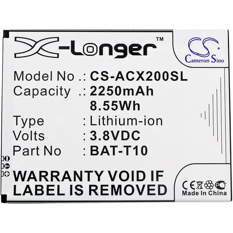 Battery For Acer, Liquid X2, Liquid X2 Lte, 1icp4/68/88 3.8v, 2250mah - 8.55wh Batteries for Electronics Cameron Sino Technology Limited (Suspended)   