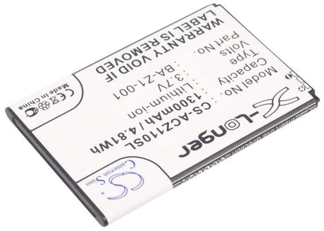 3.7V, Li-ion, 1300mAh, SmartPhone battery fits Acer, Ba-z1-001, Liquid Z110 Dou, Liquid Z120, 4.81Wh Mobile, SmartPhone Cameron Sino Technology Limited (Smartphone)