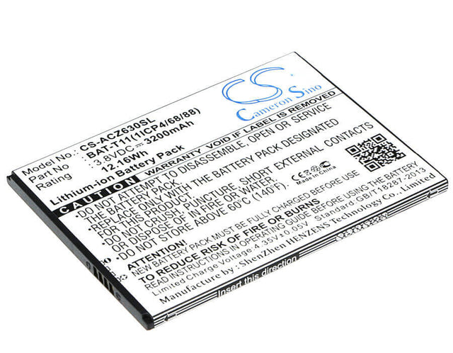 3.8V, Li-ion, 3200mAh, SmartPhone battery fits Acer, Bat-t11, Liquid Z630, Liquid Z630s, 12.16Wh Mobile, SmartPhone Cameron Sino Technology Limited (Smartphone)