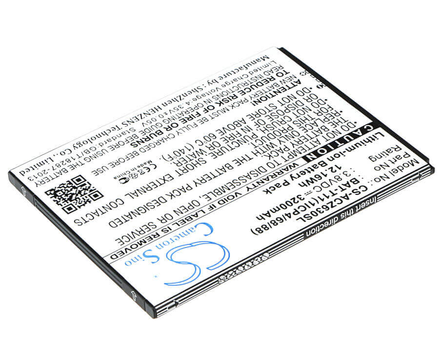 3.8V, Li-ion, 3200mAh, SmartPhone battery fits Acer, Bat-t11, Liquid Z630, Liquid Z630s, 12.16Wh Mobile, SmartPhone Cameron Sino Technology Limited (Smartphone)