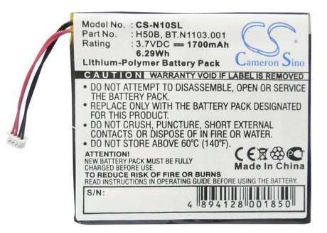 Battery For Acer N10 3.7v, 1700mah - 6.29wh Batteries for Electronics Cameron Sino Technology Limited (Suspended)   