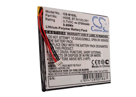 3.7V, Li-Polymer, 2700mAh, PDA battery fits Acer, Fujitsu, Gateway, H50b, N10, 9.99Wh PDA, Pocket PC Cameron Sino Technology Limited