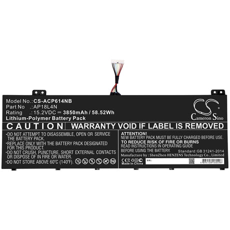 Battery For Acer, Nx.vl2cn.001, Nx.vl2cn.002, Tmp614-51-50aa 15.2v, 3850mah - 58.52wh Batteries for Electronics Cameron Sino Technology Limited (Suspended)