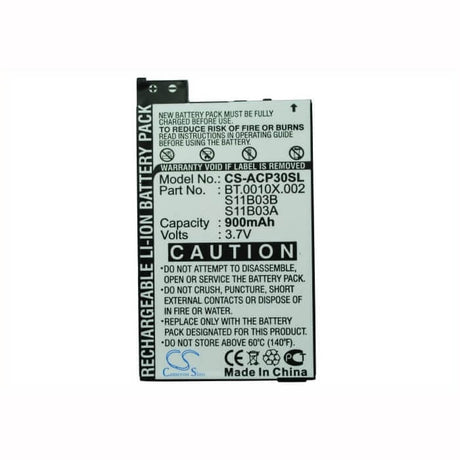 3.7V, Li-ion, 900mAh, SmartPhone battery fits Acer, Alcatel, Bt.0010x.002, Neotouch P300, P300, 3.33Wh Mobile, SmartPhone Cameron Sino Technology Limited (Smartphone)