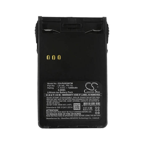 7.4V, Li-ion, 1200mAh, Two-Way Radio battery fits Weierwe, Baojie, Luiton, Tyt, Lb-38l, At-46, 8.88Wh Two-Way Radio Cameron Sino Technology Limited