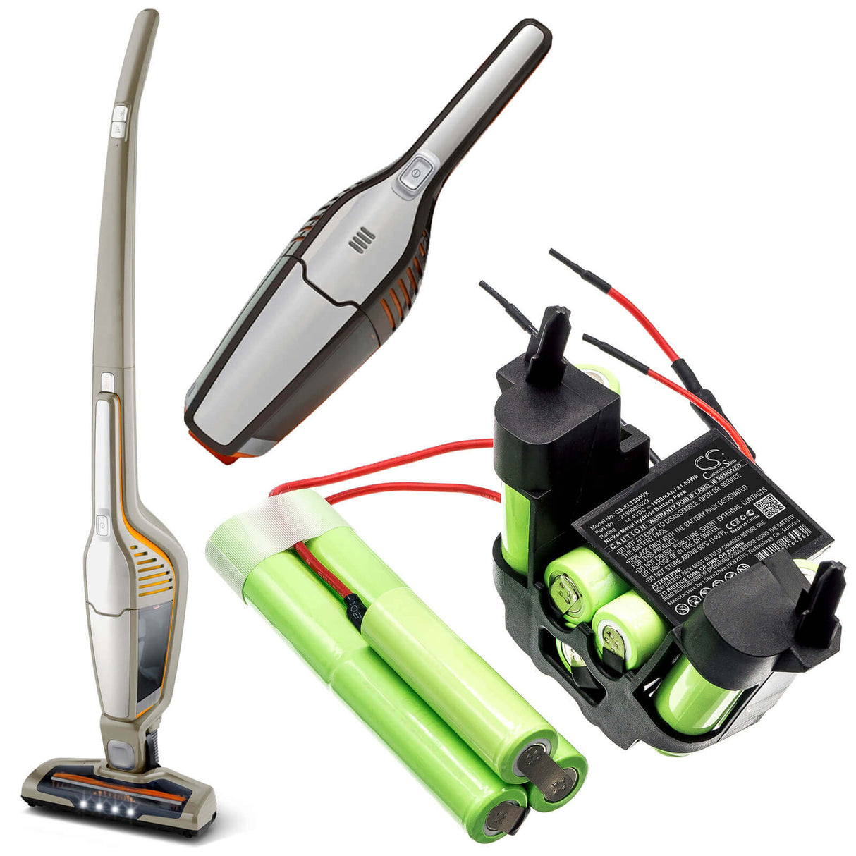 14.4V, Ni-MH, 1500mAh, Vacuum battery fits Electrolux, Aeg, 273713, 900273725, 900273736, 21.60Wh Vacuum Cameron Sino Technology Limited