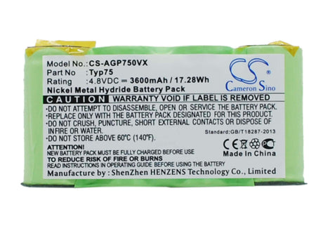 4.8V, Ni-MH, 3600mAh, Vacuum battery fits Aeg, Ag64x, Liliput Vacuum Cleaner, 17.28Wh Vacuum Cameron Sino Technology Limited
