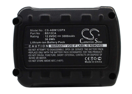 12.0V, Li-ion, 3000mAh, Power Tools battery fits Aeg, Bs12ca, Mc-bs12ca, 36Wh Power Tools Cameron Sino Technology Limited (Power Tools)