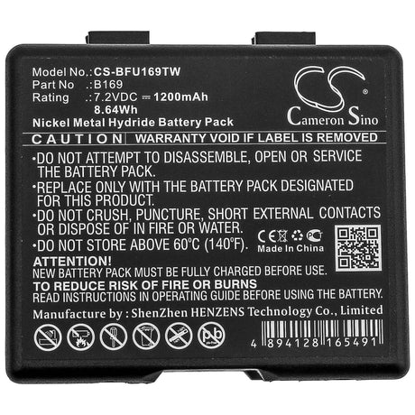 7.2V, Ni-MH, 1200mAh, Two-Way Radio battery fits Aeg, Bosch, B169, Teleport K, 8.64Wh Two-Way Radio Cameron Sino Technology Limited
