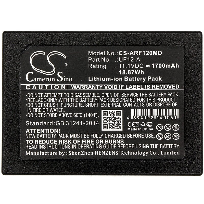 11.1V, Li-ion, 1700mAh, Medical battery fits Ahram Biosystems, P2010, Palm Pcr G1-12, Uf12-a, 18.87Wh Medical Cameron Sino Technology Limited (Medical)