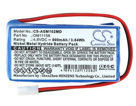 4.8V, Ni-MH, 800mAh, Medical battery fits Air Shields-vickers, Om11158, Jm102 Jaundice Mete, 3.84Wh Medical Cameron Sino Technology Limited (Medical)