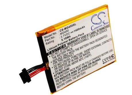 3.7V, Li-Polymer, 1400mAh, GPS battery fits Airboard, Typhoon, 4000, 5.18Wh GPS, Navigator Cameron Sino Technology Limited